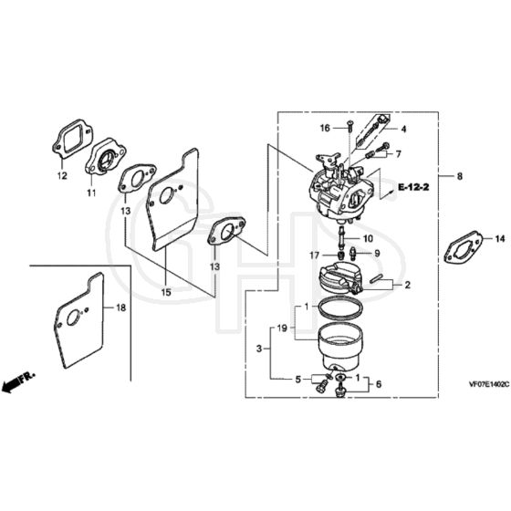Honda HRD536C3 - HXEE - MAKF 1100001- Carburettor Diagram