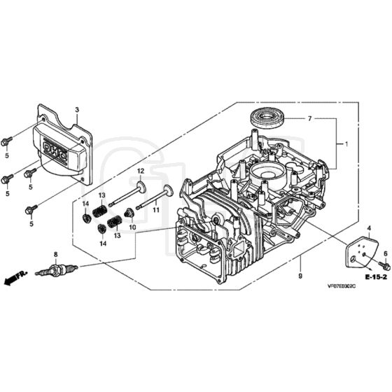 Honda HRD536C3 - HXEE - MAKF 1100001- Cylinder Barrel Diagram