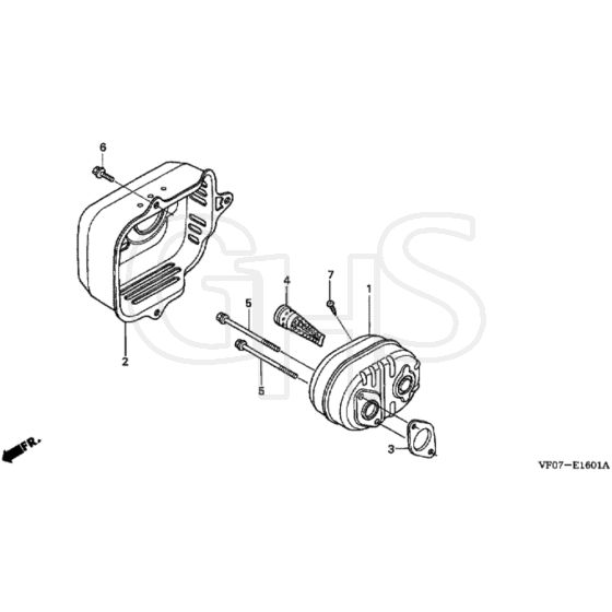 Honda HRD536C3 - HXEE - MAKF 1100001- Muffler Diagram