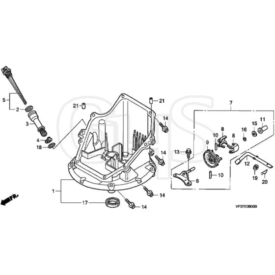 Honda HRD536C3 - TXEE - MAKF 1100001- Crankcase Cover Diagram