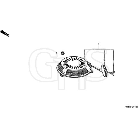 Honda HRD536C - HXE - MZCA 8000001-8099999 Recoil Starter Diagram