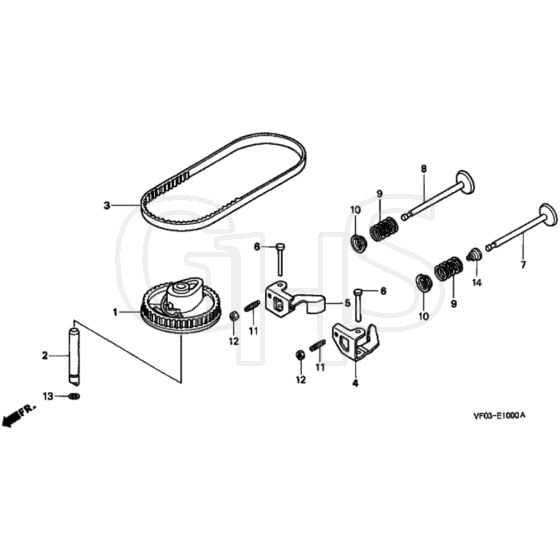 Honda HRD536CK1 - TXE - MZCA 8100001-8199999 Camshaft Pulley Diagram