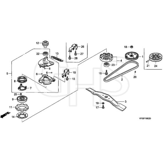 Honda HRD536CK1 - TXE - MZCA 8100001-8199999 Rotary Blade Diagram (ser no. 8134321 +)