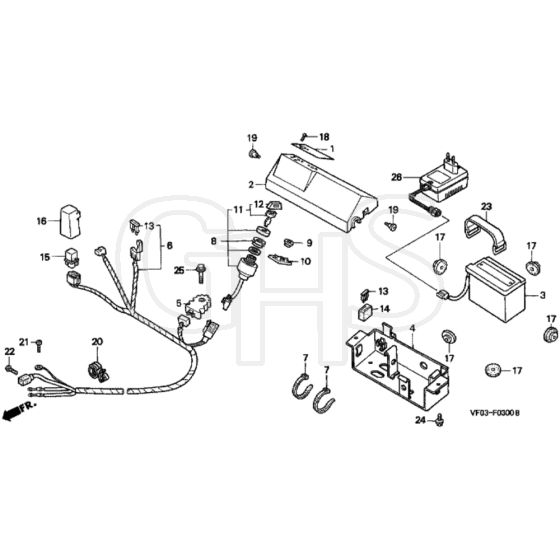 Honda HRD536K1 - HME - MZBL 8100001-8199999 Control Panel Diagram