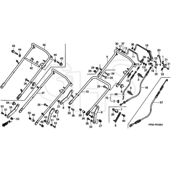 Honda HRD536K1 - HME - MZBL 8100001-8199999 Handle Pipe Diagram