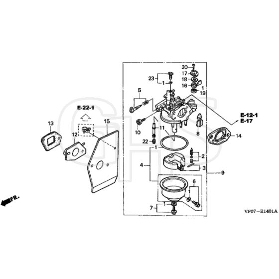 Honda HRD536K2 - HME - MZBL 8200001-9999999 Carburettor Diagram