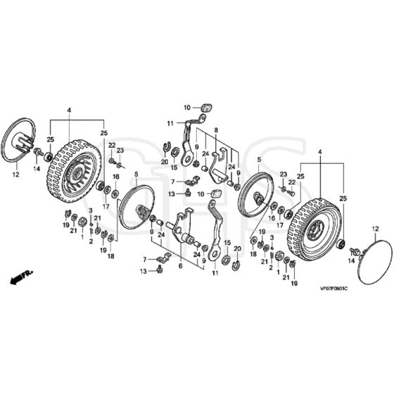 Honda HRD536K2 - HME - MZBL 8200001-9999999 Rear Wheel Diagram