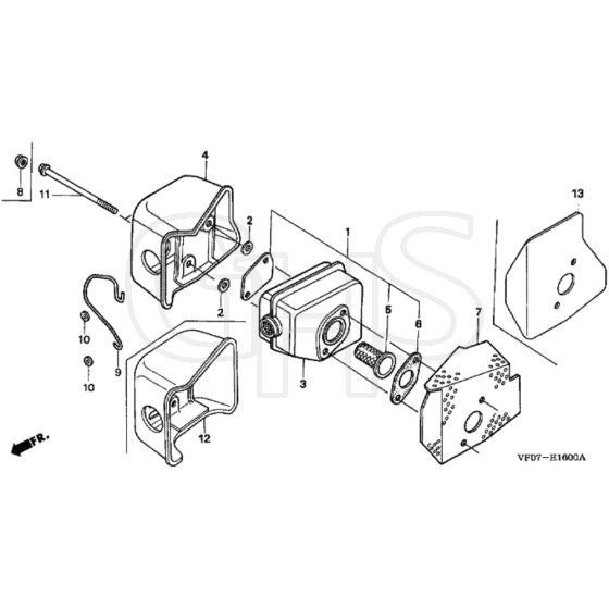 Honda HRD536K3 - HXE - MZBL 8200001-8299999 Muffler Diagram