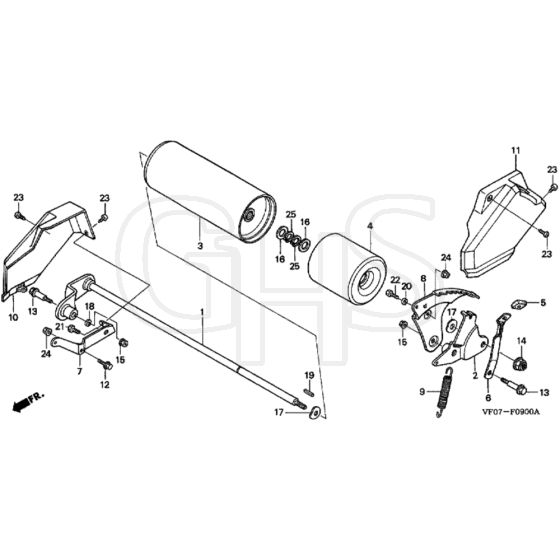 Honda HRD536K3 - QXE - MZBL 8200001-8299999 Rear Roller Diagram