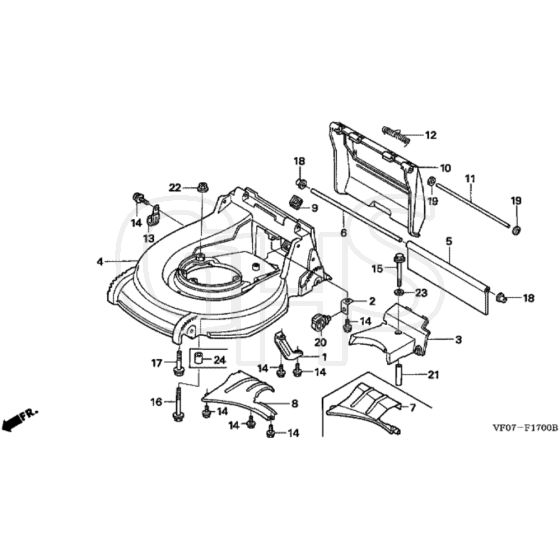 Honda HRD536K4 - QXEH - MZBL 8300001- Cutter Housing Diagram