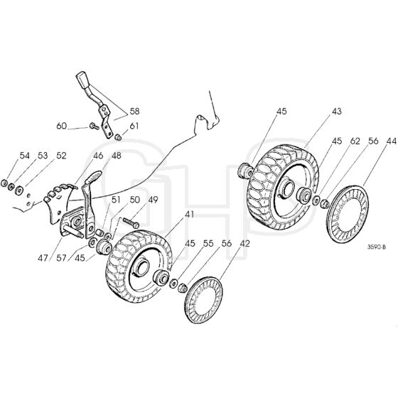 Honda HRG415CSD (1999) - SDT - MABF 8900001-8999999 Wheels and Height Adjusting  Diagram