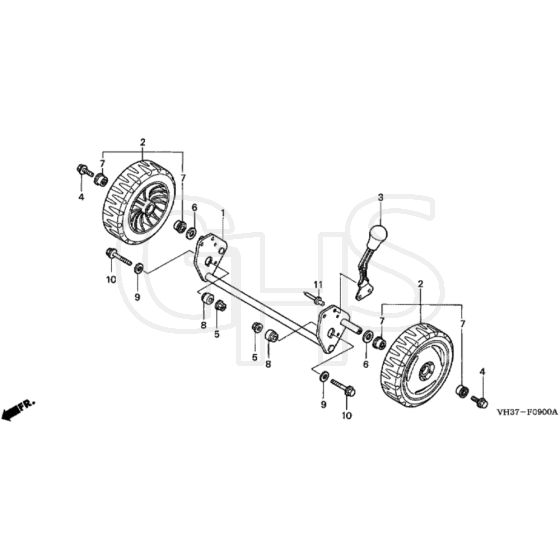 Honda HRG465C2 - SDEE - MADF 1100001-1211768 Rear Wheel - Push (PDEE only) Diagram