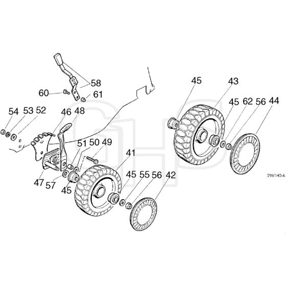 Honda HRG465CSD (2002) - SDI - MADF 8200001-8299999 Wheels and Height Adjusting  Diagram