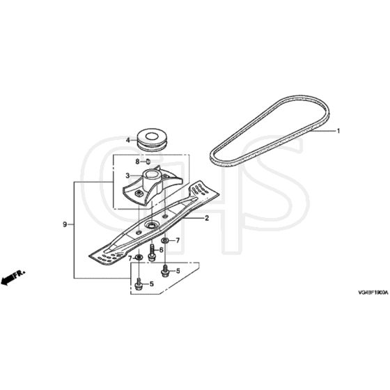 Honda HRG536C5 - SDEA - MZCG 7630001-7659999 Driven Pulley Diagram