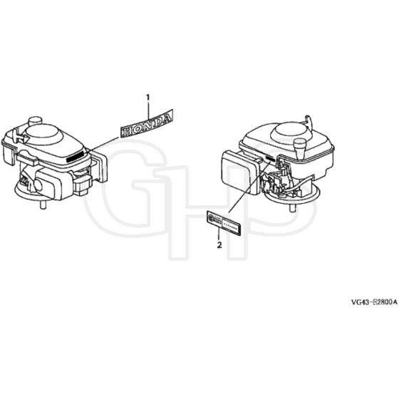 Honda HRG536C - PDE - MZCG 6000001-6299999 Label Diagram