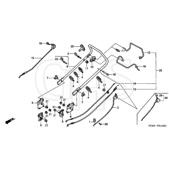 Honda HRG536C - SDE - MZCG 6000001-6299999 Handle Pipe Diagram