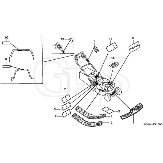 Honda HRH536 - HXE - MZBU 8000001-8099999 Label (2) Diagram