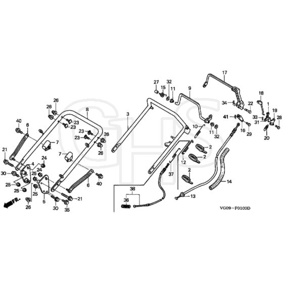 Honda HRH536K1 - HXE - MZBU 8100001-8199999 Handle Diagram