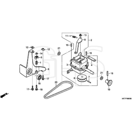 Honda HRX426C - QXE - MATF 1030001- Transmission Diagram