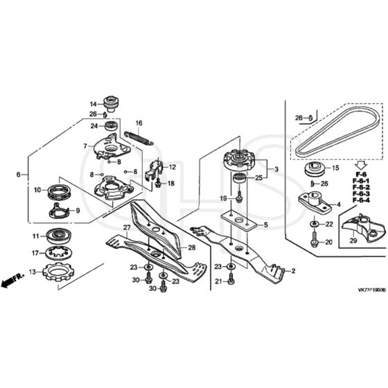 Honda HRX476C1 - VYEE - MASF 1130001- Rotary Blade Diagram