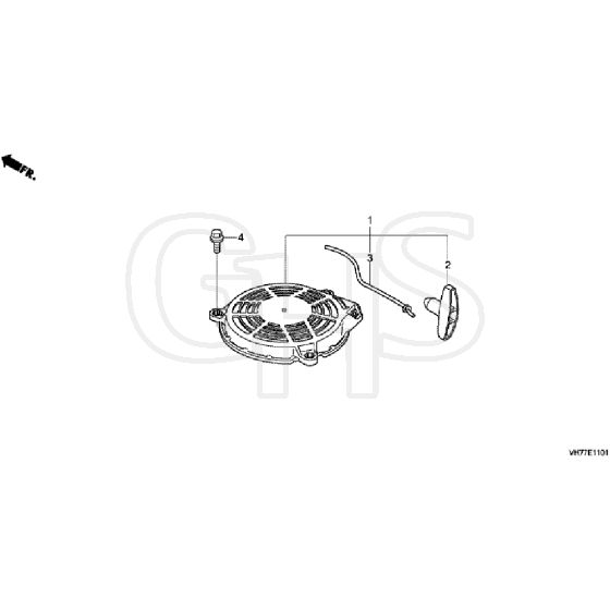 Honda HRX537C6 - VYEA -  Recoil Starter Diagram