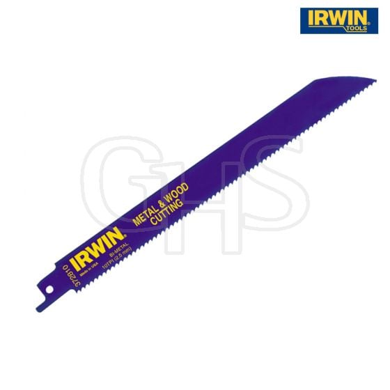 IRWIN Sabre Saw Blade 810R 200mm Metal & Wood Cutting Pack of 2 - 10506428