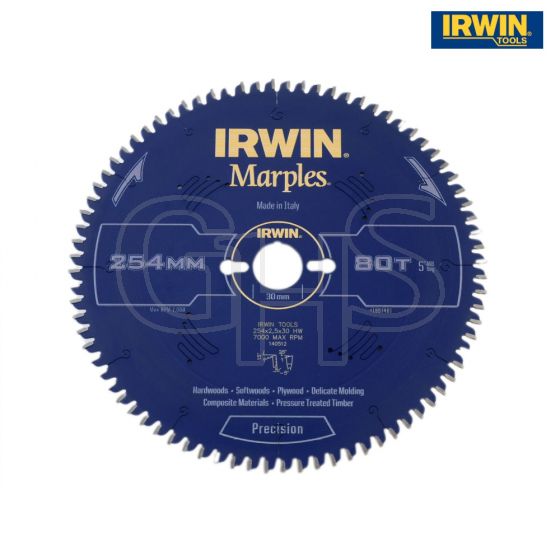 IRWIN Marples Circular Saw Blade 254 x 30mm x 80T ATB/Neg M - 1897461