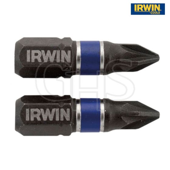 IRWIN Impact Screwdriver Bits Pozi PZ1 25mm Pack of 2 - 1923352
