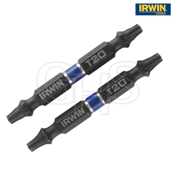 IRWIN Impact Double Ended Screwdriver Bits Torx T20 60mm Pack of 2 - 1923385