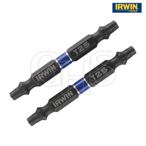 IRWIN Impact Double Ended Screwdriver Bits Torx T25 60mm Pack of 2 - 1923387