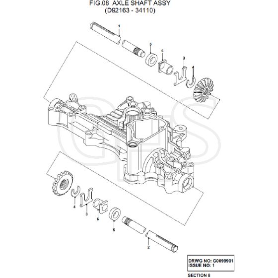 Countax K55 - - 08 Axle Shaft Assy