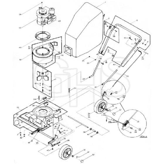 Billy Goat KD501T - Vacuum Cleaner Main Diagram