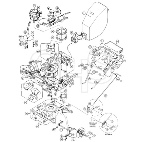 Billy Goat KD502SPQ - KD Self-Propelled Vacuum Main Diagram