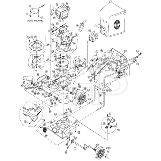Billy Goat KD512SP - Self Propelled Vacuum Chipper Main Diagram