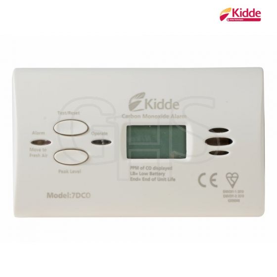 Kidde 7DCOC Digital Carbon Monoxide Alarm (10 Year Sensor) - 7DCOC
