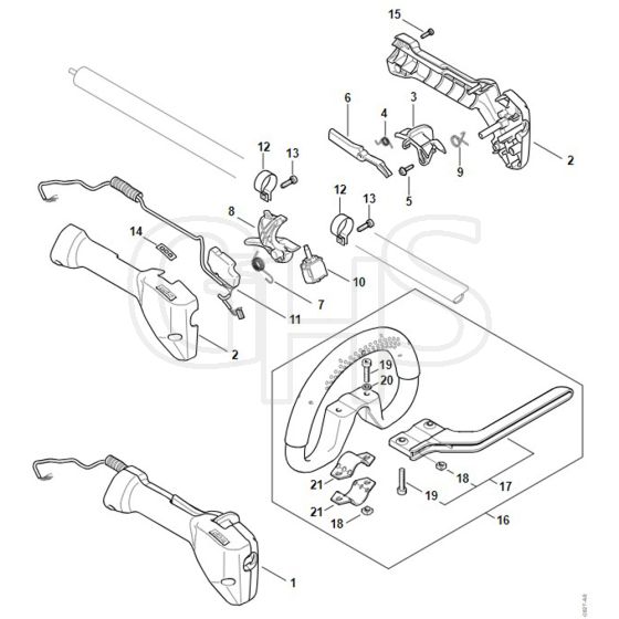Stihl KMA130 R - Control Handle - Parts Diagram