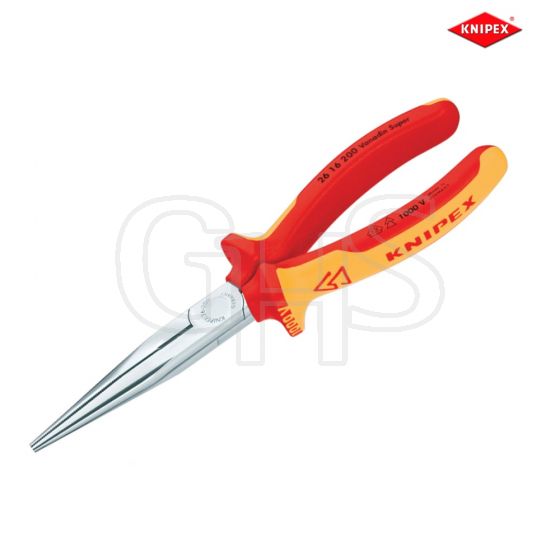 Knipex Long Nose - Side Cutters VDE Certified Grip 200mm - 26 16 200 SB