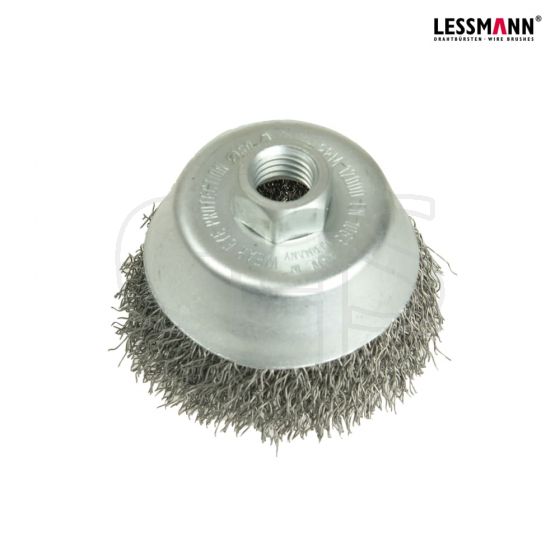Lessmann Cup Brush 80mm M14 x 0.35 Steel Wire - 424.177