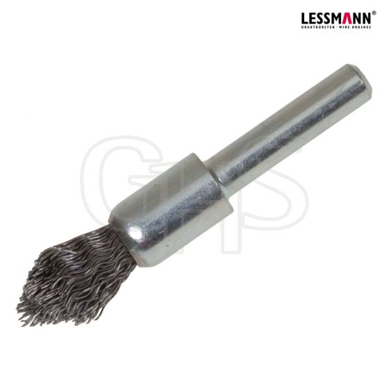 Lessmann Pointed End Brush with Shank 12/60 x 20mm 0.30 Steel Wire - 451.162