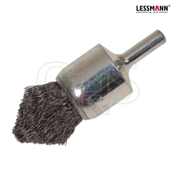 Lessmann Pointed End Brush with Shank 23/68 x 25mm 0.30 Steel Wire - 453.162