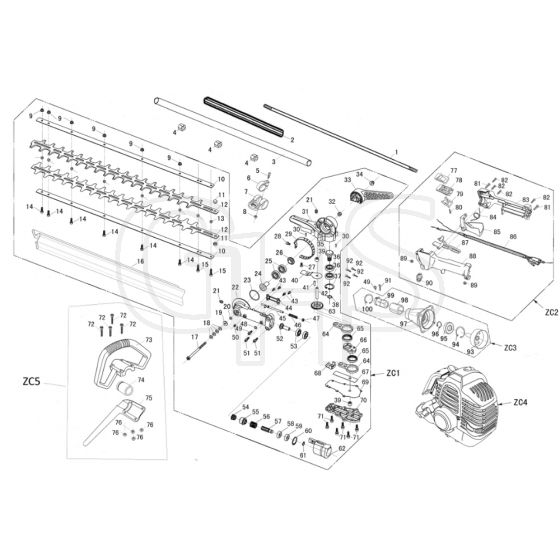 Cobra LRH26C - Pole Hedge Trimmer Main Diagram