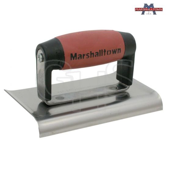 Marshalltown M136D Cement Edger Curved End Durasoft Handle 6in x 3in - M136D