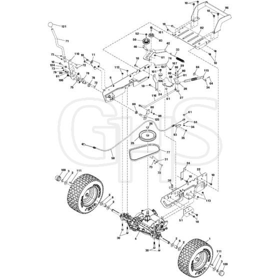 McCulloch M105-77X - 96021002800 - 2013-06 - Drive Parts Diagram