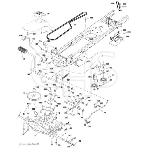 McCulloch M11577 - 96041009701 - 2010-04 - Drive Parts Diagram