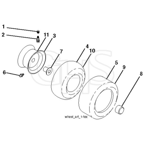 McCulloch M11577RB - 96041009900 - 2010-03 - Wheels and Tyres Parts Diagram