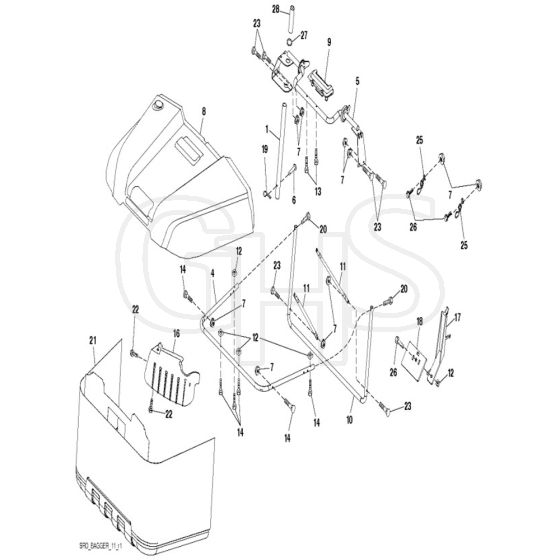 McCulloch M11577RB - 96041016502 - 2011-08 - Bagger Parts Diagram