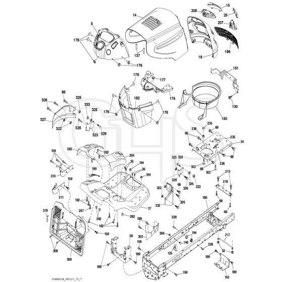 McCulloch M11577RB - 96041016502 - 2011-08 - Chassis & Enclosures Parts Diagram
