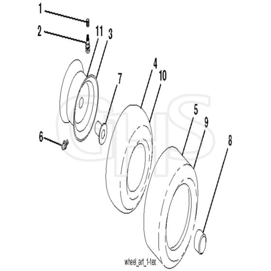 McCulloch M11577RB - 96041016502 - 2011-08 - Wheels and Tyres Parts Diagram