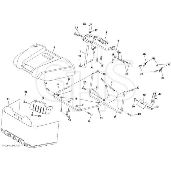 McCulloch M11577RB - 96051001102 - 2011-02 - Bagger Parts Diagram