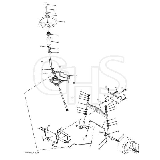 McCulloch M11597 - 96011023401 - 2007-03 - Steering Parts Diagram